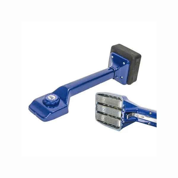 A blue handle and two black handles