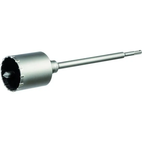 A drill bit is shown with a long handle.