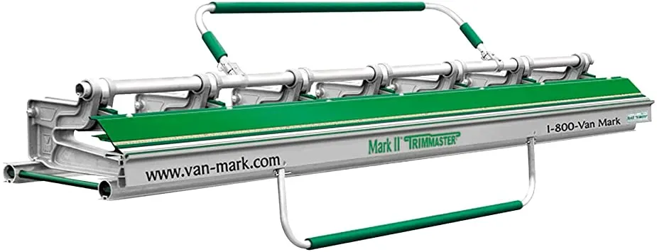 A green and white picture of a mark ii trimmer.