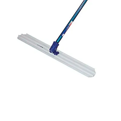 A mop is shown with the handle up.