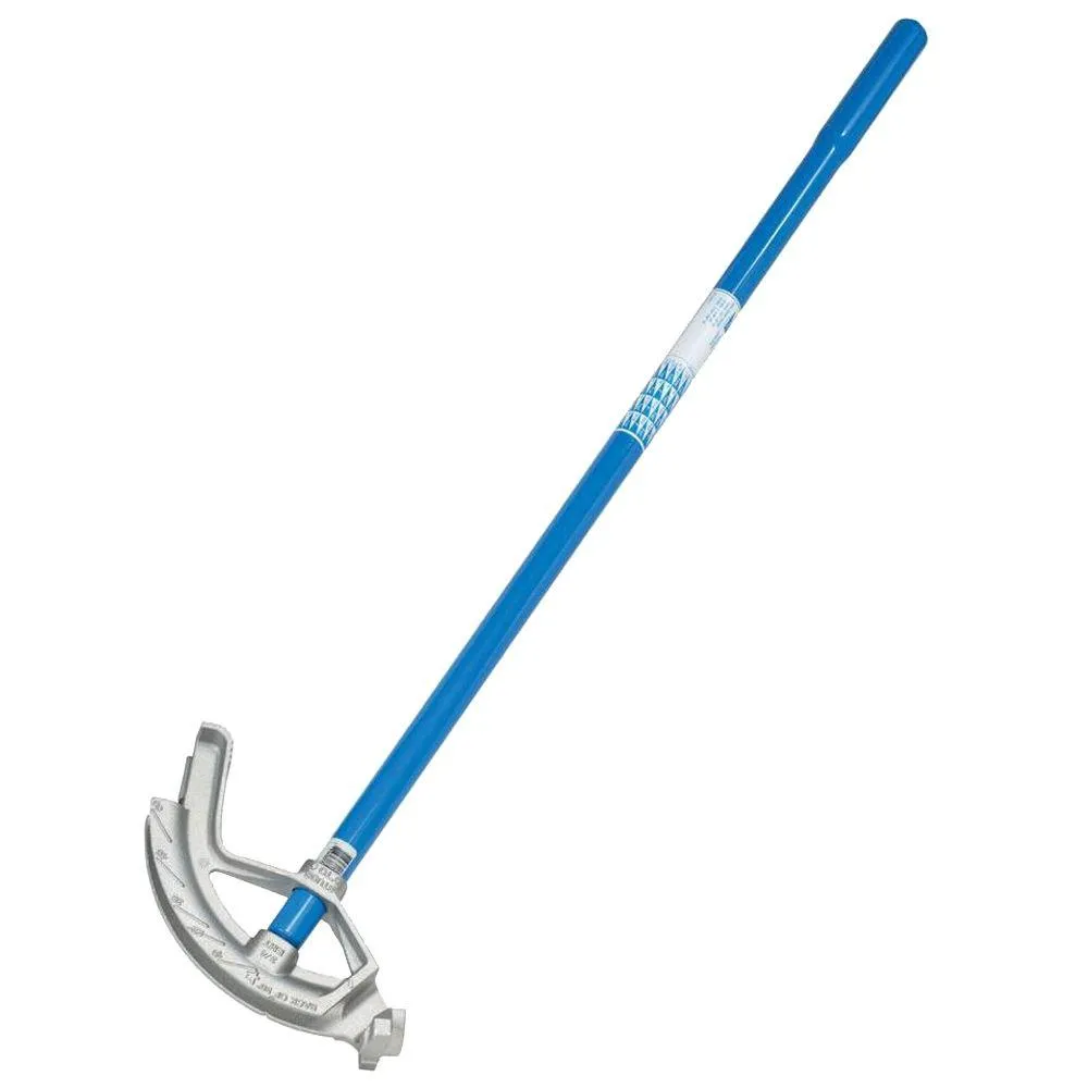 A blue handle with an object on it.