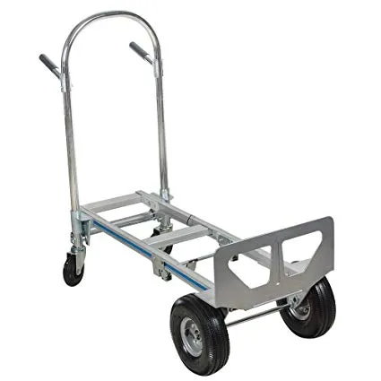 A hand truck with two wheels and a handle.