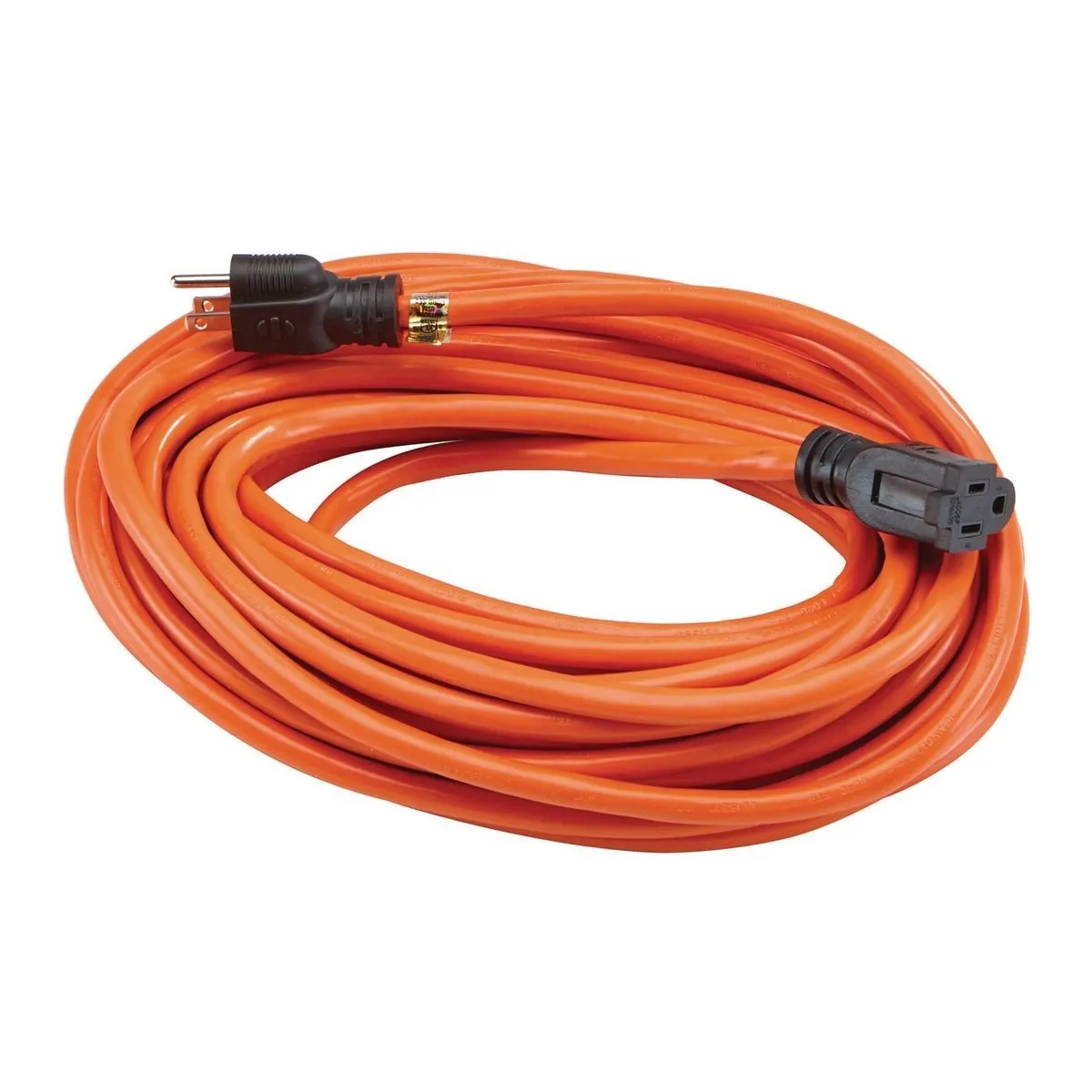 A picture of an orange extension cord.