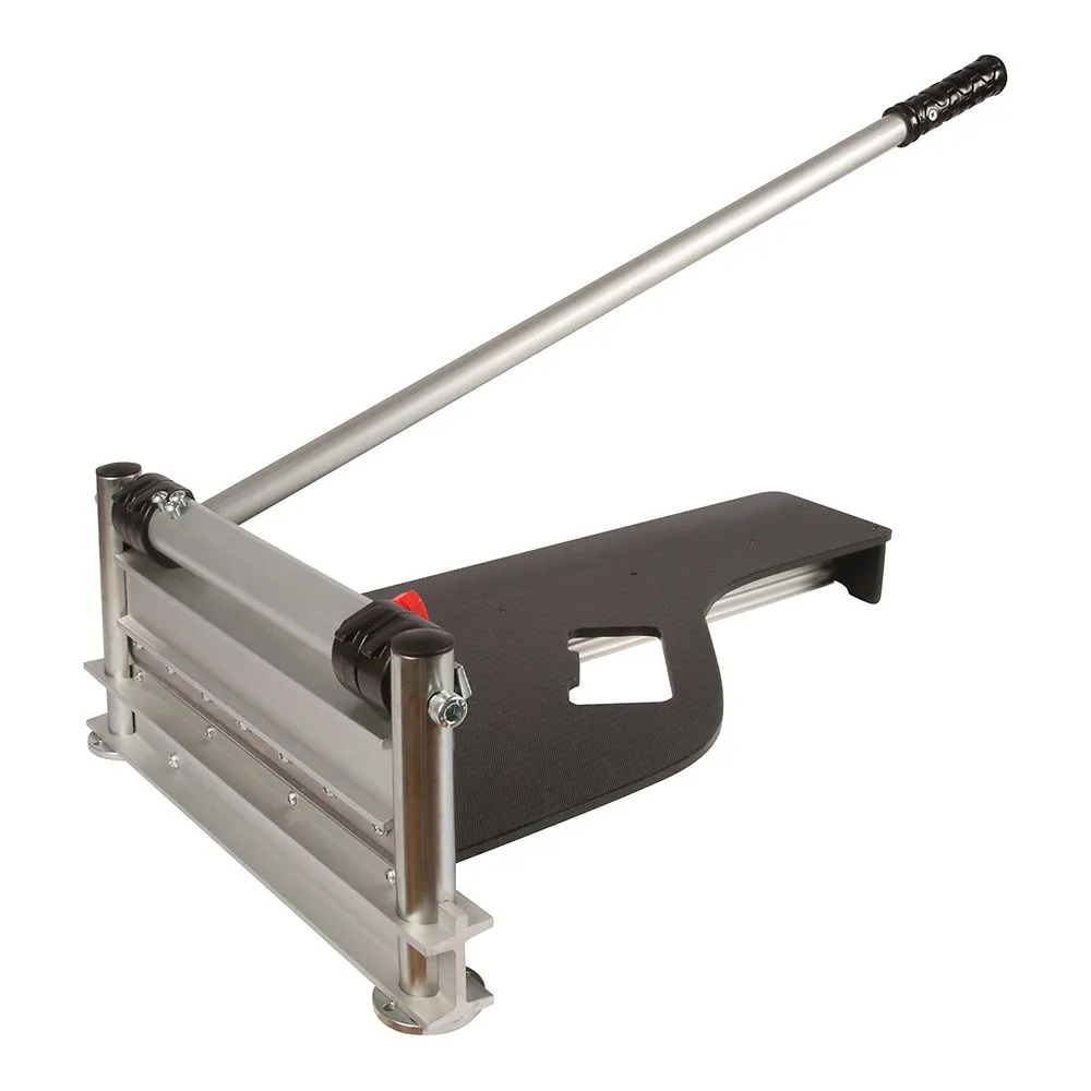 A picture of a tile cutter with the handle extended.