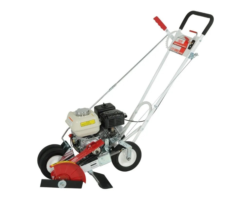 A small lawn mower with a large engine.