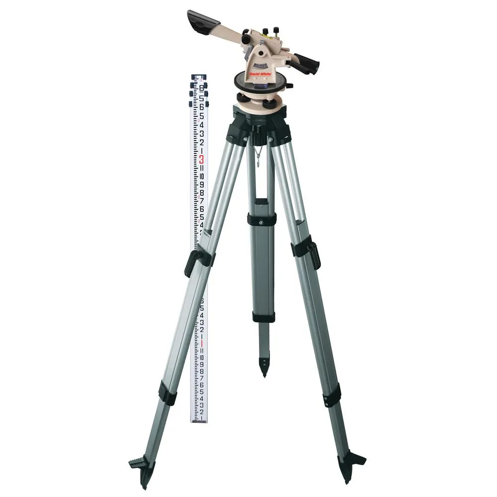 A tripod with three levels and a meter