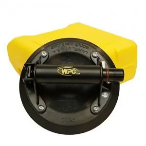 A black and yellow disc is on top of the floor.